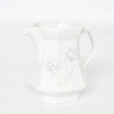 Gräddkanna (Vit, Blå) från Mitterteich Bavaria