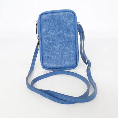 Sac pour téléphone (Bleu) de Borse in Pelle