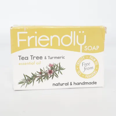 Savon (Friendly håndsæbe Tetræ og Gurkemeje) de Friendly