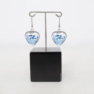 Oorbellen (Wit, Blauw) Onbekend materiaal