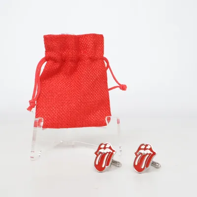 Manschettknappar (Röd, Vit, Silverfärgad) från The Rolling Stones Okänd metall