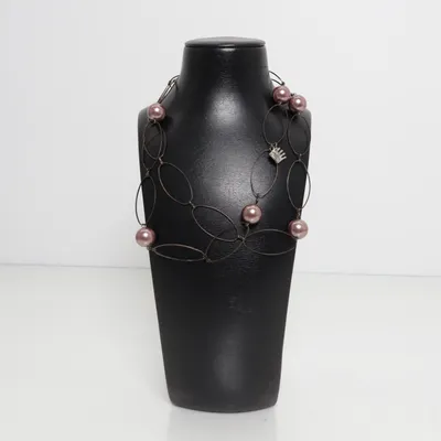 Halsband (Brun, Rosa) från Pearls for Girls Okänd metall