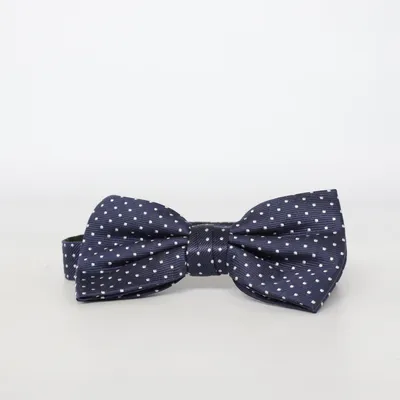 Noeud papillon (Bleu, Blanc) de Dako Soie