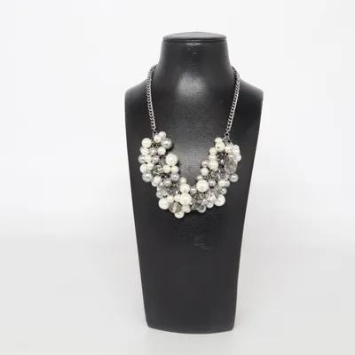 Necklace (White, Gray) Unknown metal