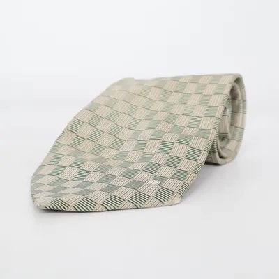 Cravate (Beige, Vert) de Dunhill Soie