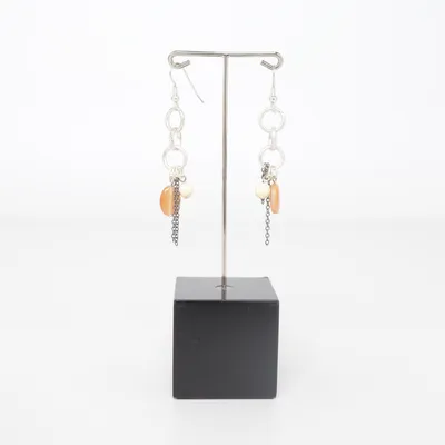 Oorbellen (Zilver, Oranje, Beige) Onbekend materiaal