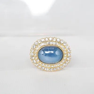 Brooch (Blue, Gold) Unknown metal