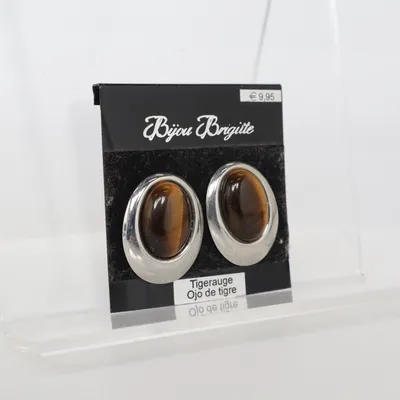 Earrings (Brown, Silver) from Bijou Brigitte Unknown metal