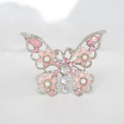 Broche (Rose, Argent) Métal inconnu