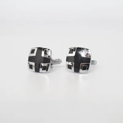 Cufflinks (Black, Silver) from Arnis Stainless steel