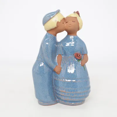 Beeldje (Blauw, Geel, Meerkleurig) van Jie Sweden