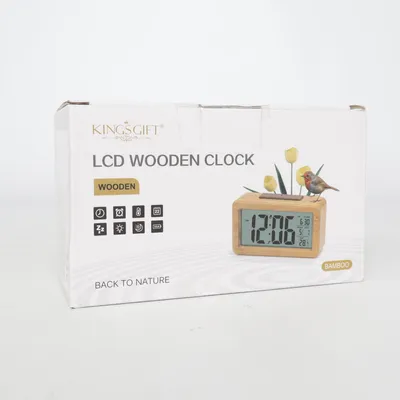 Tafelklok (Lcd Wooden Clock)