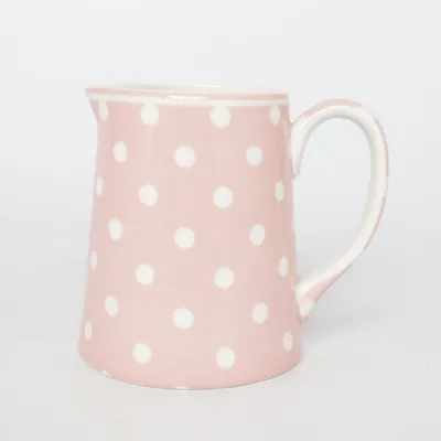Cream jug (Pink, White) from Greengate