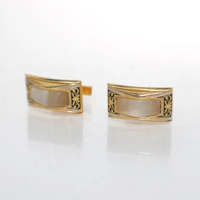 Cufflinks (Gold, Multicolored) Unknown metal