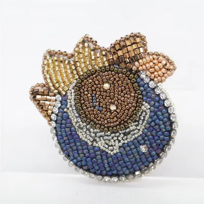 Broche (Blauw, Meerkleurig) Onbekend materiaal