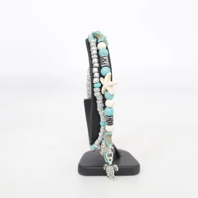 Armband (Turkos, Silverfärgad, Vit) Okänd metall