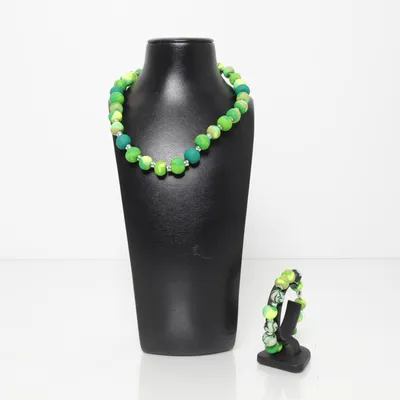 Jewelry set (Green, Multicolored) Unknown metal