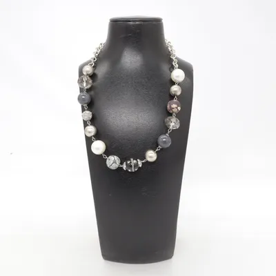 Collier (Argent, Noir, Blanc) de Pearls for Girls Métal inconnu