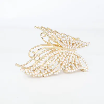 Hårklämma (Guldfärgad, Vit)