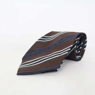 Tie (Brown, Blue, White) from Gilberto Silk