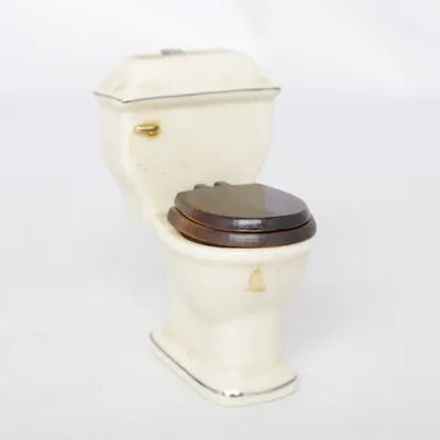 Dockskåpsmöbler (SEMI ANTIK FINISH PORSLIN WC TOALETT TRÄ TEAK SITS LUNDBY STORLEK)