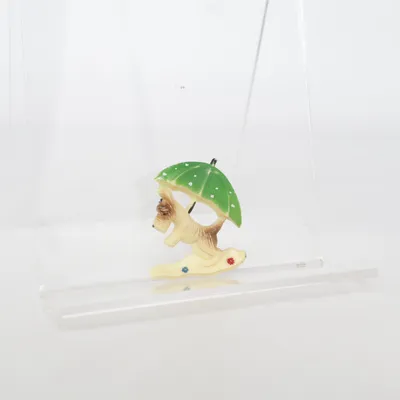 Brosch (Grön, Beige, Brun) Okänd metall