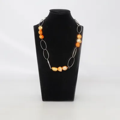 Necklace (Orange, Silver) from Snö of Sweden Unknown metal