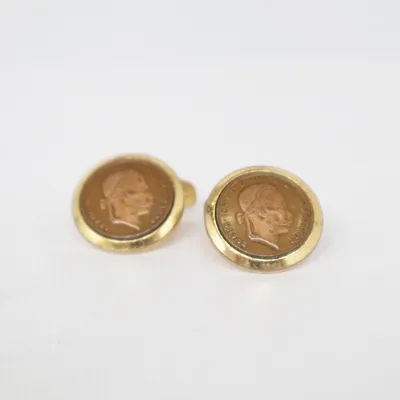 Manschettknappar (Guldfärgad, Brun) Okänd metall