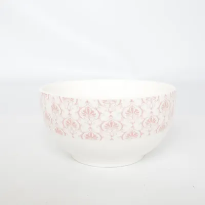 Skål (Vit, Rosa) från Till Hemmet