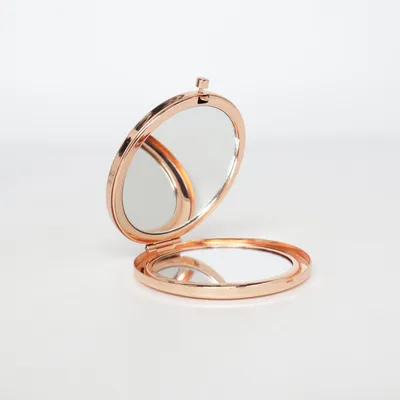 Tasspiegel (Roze, Goud) van Makeup Mekka
