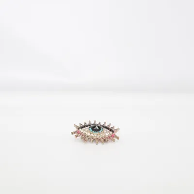 Brooch (Black, Pink, Multicolored) Unknown metal