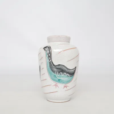 Vase (Hvid, Flerfarvet) fra Alingsås Keramik