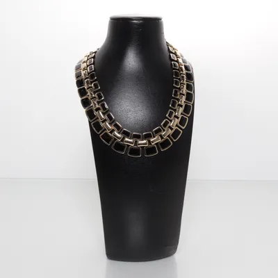 Halsband (Guldfärgad, Svart) Okänd metall