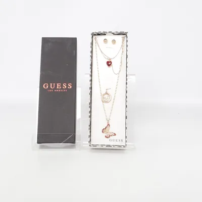 Jewelry set (Gold, Red) from Guess Unknown metal