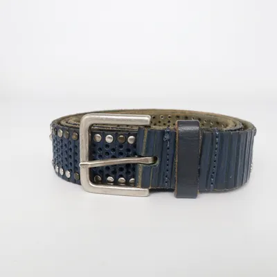 Bælte (Blå, Grøn, Sølv) fra Cowboys Belt Læder