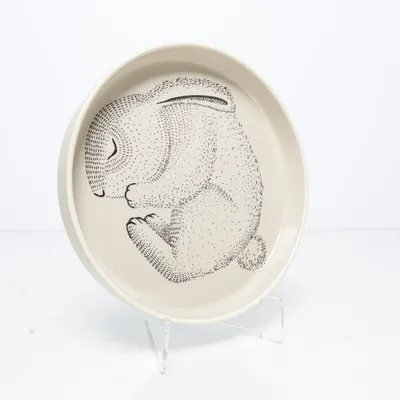 Plate (Beige, Black) from Bloomingville