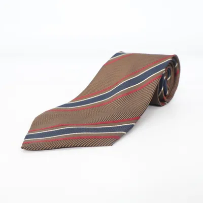 Cravate (Marron, Bleu, Rouge) de Enrico Ceasare Soie