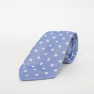 Cravate (Bleu, Blanc) de Ascot Soie
