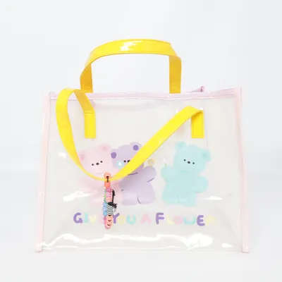 Handväska (Transparent, Gul, Rosa)