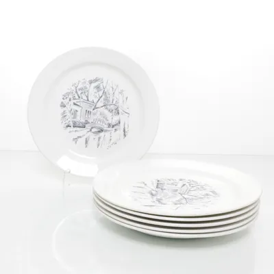 Tallrik (Vit, Blå) från Gustavsberg