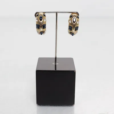 Clips-örhängen (Guldfärgad, Svart) från Vintage Okänd metall