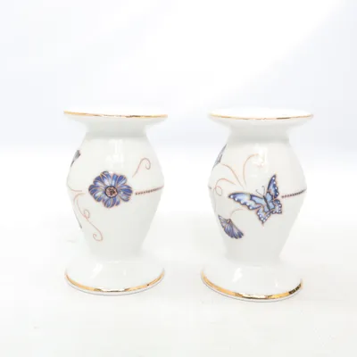 Candlestick (White, Blue, Gold) from Fyrklövern