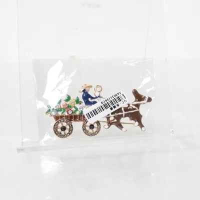 Brosch (Brosche und Anhänger pferdekutsche) Okänd metall