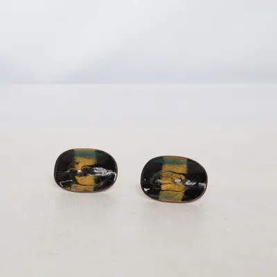 Boutons de manchette (Noir, Or) Métal inconnu
