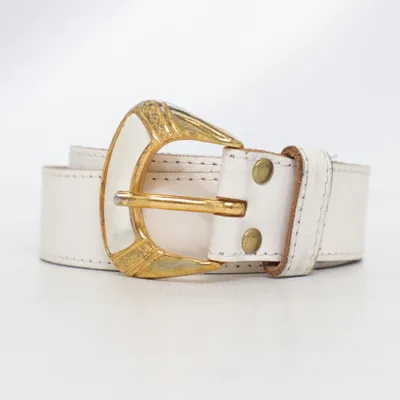 Belt (White, Brown) from Swiss Made Leather