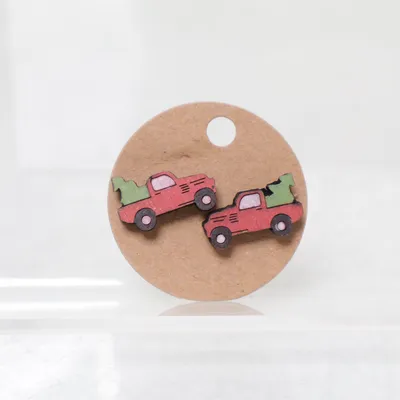 Oorbellen (Rood, Meerkleurig) Onbekend materiaal