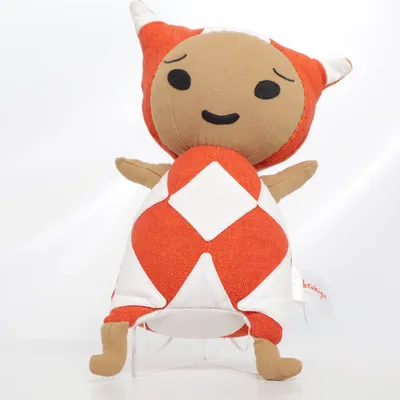 Kuscheltier (Orange, Weiß, Braun) von Brokiga Baumwolle, Polyester