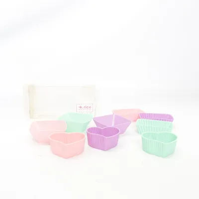 Muffin molds (Green, Purple, Pink) from Rice