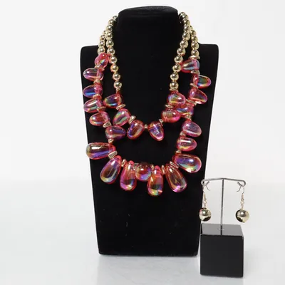 Smyckesset (Rosa, Guldfärgad) från Unique Okänd metall