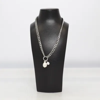 Collier (Argent, Blanc) Acier inoxydable